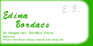 edina bordacs business card